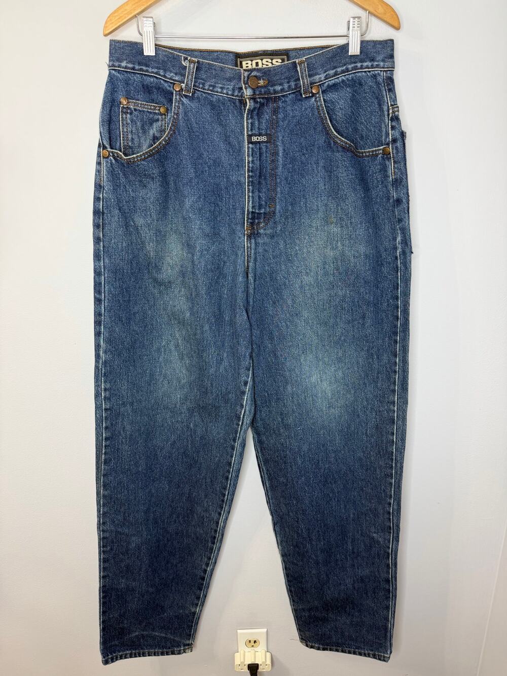 BOSS Vintage Baggy Denim Blue Jeans Y2K Size 34x34